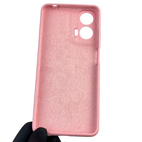 Чохол для Motorola Moto G04 (XT2421-2) силіконовий з мікрофіброю нековзний на моторола г04 рожевий 0031723 фото