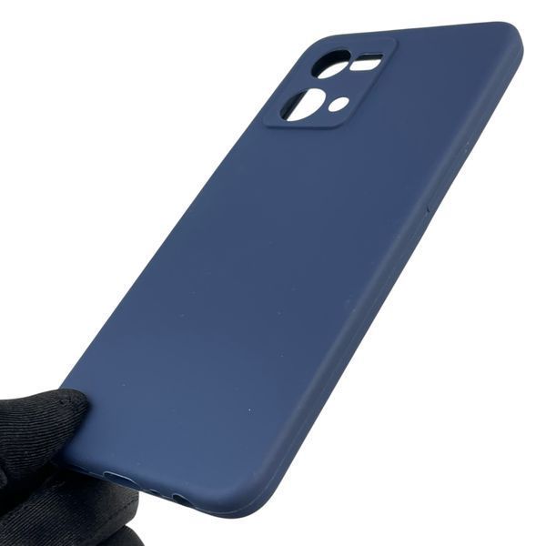 Чохол для Oppo Reno 7 4G силіконовий з мікрофіброю нековзний на оппо рено 7 4г темно-синій 0031791 фото