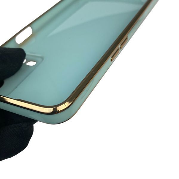 Чохол для Oppo A55 4G з кільцем-підставкою із золотою окантовкою на оппо а55 бірюзовий gs1 0020450 фото