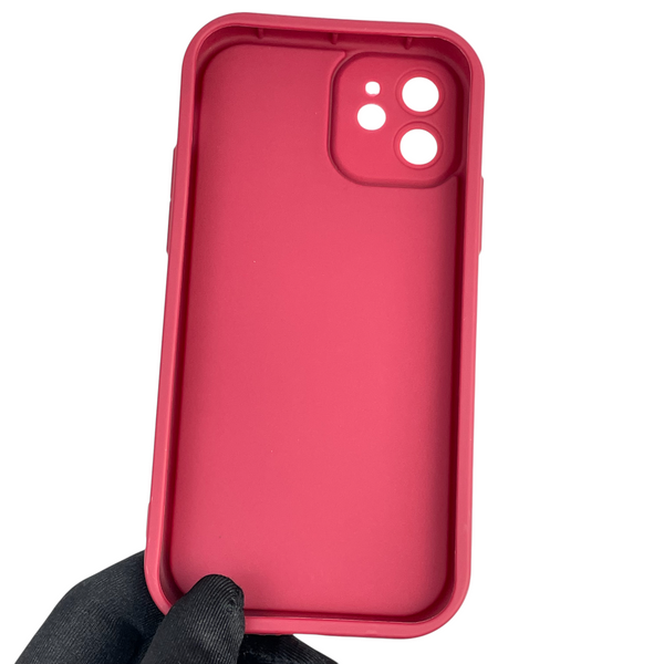 Чохол силіконовий Soft Touch з 3D принтом для Apple iPhone 12 бордовий (Повний захист камери) 0040229 фото