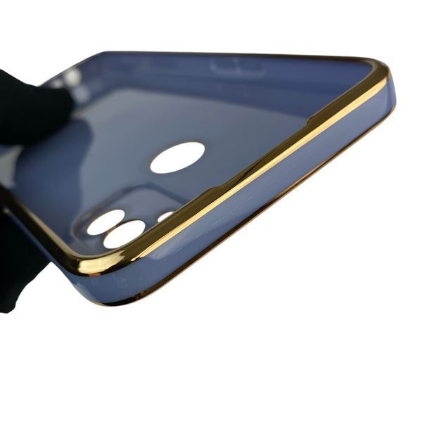 Чехол для OPPO A32 с кольцом MagSafe с золотой окантовкой на оппо а32 синий gs1 0022746 фото