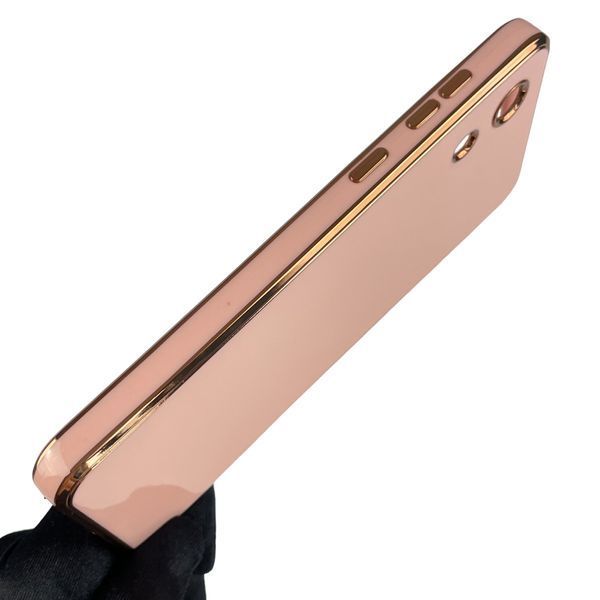 Чехол для Samsung Galaxy A03 Core SM-A032F с золотой окантовкой с защитой камеры на самсунг а03 кор пудровый 0000007 фото