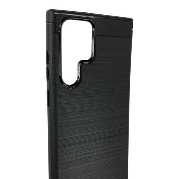 Чохол для телефона Samsung Galaxy S22 Ultra (SM-S908B) карбоновий протиударний з високими бортами чорний 0052226 фото