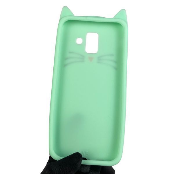 Чохол для Samsung Galaxy A6 2018 SM-A600 дитячий з котиком на самсунг а6 2018 а600 бірюзовий 0002709 фото