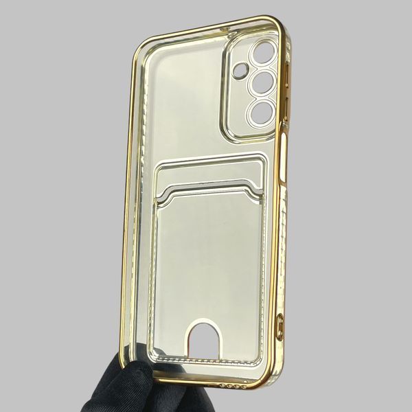 Чехол для Samsung Galaxy M34 5G (SM-M346) с золотой окантовкой с карманом для карт на самсунг м34 золотой 0013202 фото