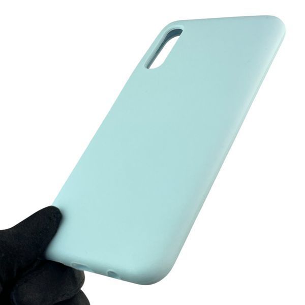 Чехол для Samsung Galaxy A50s (SM-A507F) силиконовый с микрофиброй нескользящий на самсунг а50с голубой 0031987 фото