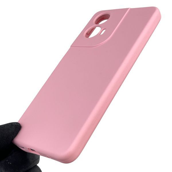 Чохол для Motorola Moto G04 (XT2421-2) силіконовий з мікрофіброю нековзний на моторола г04 рожевий 0031723 фото