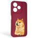 Чохол силіконовий оригінальний Soft Touch з 3D принтом мему сібу для Xiaomi Redmi 13 4G бордовий (Повний захист камери) 0047761 фото 1
