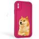 Чехол силиконовый Soft Touch с 3D принтом мема сибу для Apple iPhone XS малиновый (Полная защита камеры) 0048339 фото 1