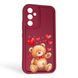 Чохол силіконовий Soft Touch з 3D принтом милий ведмедик для Samsung Galaxy A54 5G (SM-A546E) бордовий (Повний захист камери) 0044810 фото 1