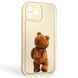 Чехол силиконовый оригинальный Soft Touch с 3D принтом смешного теда мишки для Apple iPhone 12 молочный (Полная защита камеры) 0048395 фото 1