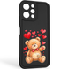 Чохол силіконовий оригінальний Soft Touch з 3D принтом милий ведмедик для Xiaomi Redmi 12 чорний (Повний захист камери) 0043647 фото 1