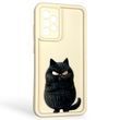 Чохол силіконовий оригінальний Soft Touch з 3D принтом злого кота для Samsung Galaxy A52 5G (SM-A526) молочний (Повний захист камери)