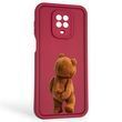 Чохол силіконовий оригінальний Soft Touch з 3D принтом кумедний тед ведмідик для Xiaomi Redmi Note 9s бордовий (Повний захист камери)