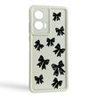 Чехол силиконовый Soft Touch с 3D принтом Большие бантики для TECNO Spark 10C (KI5m) молочный (Полная защита камеры)