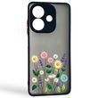 Чохол для телефона Oppo A3 с 3D принтом польові квіти із захистом камери чорний