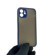 Чехол для телефона Apple iPhone 12 с высокими бортами с защитой камеры на айфон 12 темно-синий