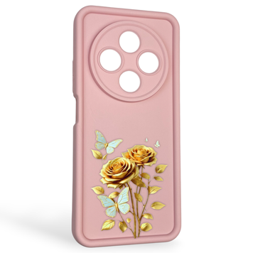 Чехол силиконовый Soft Touch с 3D принтом женским для Xiaomi Redmi A4 5G розовый (Полная защита камеры) 0042962 фото