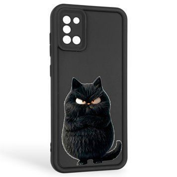 Чехол силиконовый оригинальный Soft Touch с 3D принтом злой котик для Samsung Galaxy A31 (SM-A315F) черный (Полная защита камеры) 0046475 фото