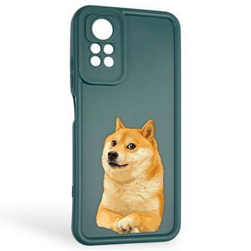 Чехол силиконовый оригинальный Soft Touch с 3D принтом мема сибу для Xiaomi Redmi Note 11 Pro темно-зеленый (Полная защита камеры) 0047912 фото