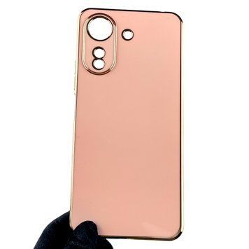 Чохол для Xiaomi Redmi 13C жіночий із золотою окантовкою із захистом камери на сяомі редмі 13с рожевий 0012210 фото