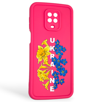 Чехол силиконовый Soft Touch с 3D принтом для Xiaomi Redmi Note 9s малиновый (Полная защита камеры) 0042423 фото