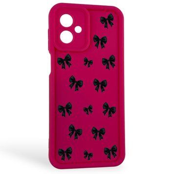 Чехол силиконовый Soft Touch с 3D принтом для Motorola G14 малиновый (Полная защита камеры) 0057330 фото