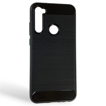 Чехол для телефона Xiaomi Redmi Note 8T карбоновый противоударный с высокими бортами черный 0052398 фото