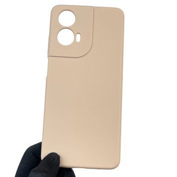 Чехол для Motorola Moto G04 (XT2421-2) силиконовый с микрофиброй нескользящий на моторола г04 пудровый 0031727 фото