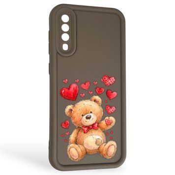 Чехол силиконовый оригинальный Soft Touch с 3D принтом милый мишка для Samsung Galaxy A50 (SM-A505F) коричневый (Полная защита камеры) 0043460 фото