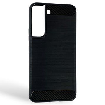 Чехол для телефона Samsung Galaxy S22 (SM-S901B) карбоновый противоударный с высокими бортами черный 0052227 фото