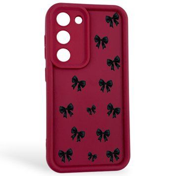 Чехол силиконовый Soft Touch с 3D принтом для Samsung Galaxy S23 бордовый (Полная защита камеры) 0057730 фото
