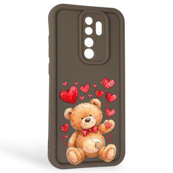 Чехол силиконовый Soft Touch с 3D принтом милый мишка для Xiaomi Redmi Note 8 Pro коричневый (Полная защита камеры) 0044871 фото