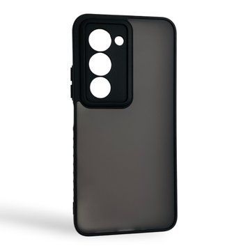 Чехол для Xiaomi Redmi 15 4G черный матовый полупрозрачный (бампер, защита камеры) 0062270 фото