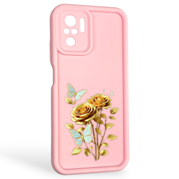 Чохол силіконовий Soft Touch з 3D принтом жіночим для Xiaomi Redmi Note 10 рожевий (Повний захист камери) 0043033 фото