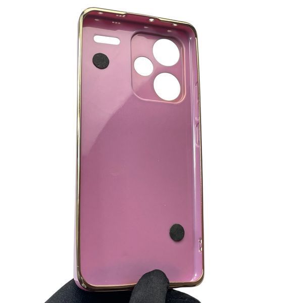 Чехол для телефона Xiaomi Redmi Note 13 Pro Plus женский с ремешком и украшениями и золотой окантовкой на сяоми редми нот 13 про плюс черничный gs1 0016294 фото