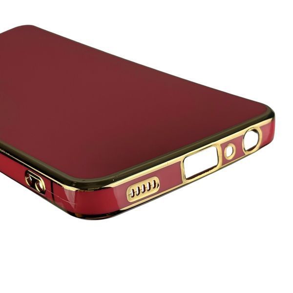 Чохол для Samsung Galaxy M32 4G (SM-M325F) із золотою окантовкою із захистом камери на самсунг m32 червоний 0008295 фото