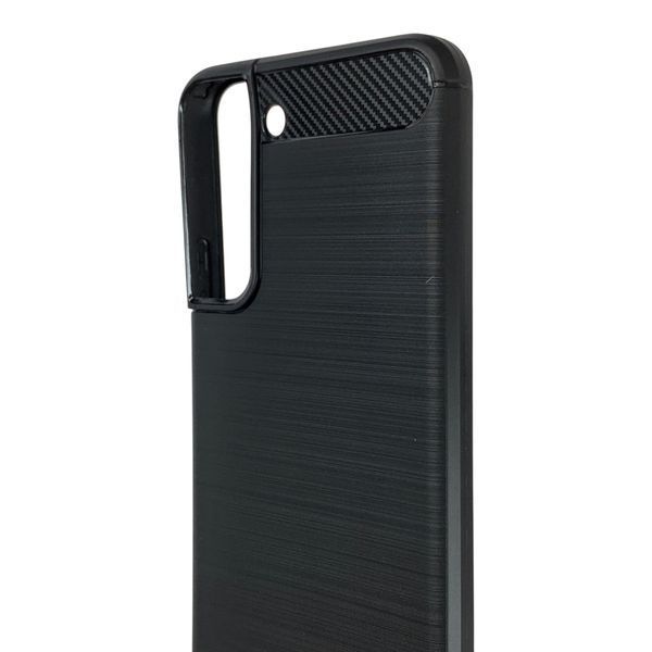 Чехол для телефона Samsung Galaxy S22 (SM-S901B) карбоновый противоударный с высокими бортами черный 0052227 фото