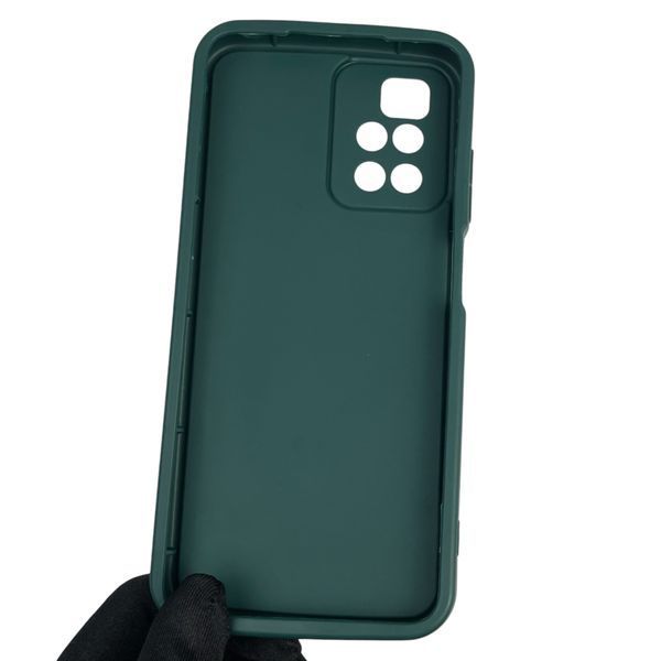 Чехол силиконовый оригинальный Soft Touch с 3D принтом злой котик для Xiaomi Redmi 10 темно-зеленый (Полная защита камеры) 0046626 фото