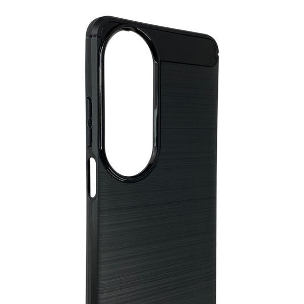 Чехол для телефона Oppo A60 карбоновый противоударный с высокими бортами черный 0052041 фото