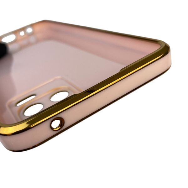 Чехол для Realme 8 с защитой камеры с золотой окантовкой на реалми 8 пудровый gs1 0019618 фото