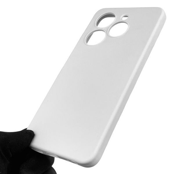 Чохол для Tecno Spark 20 (KJ5n) силіконовий з мікрофіброю нековзний на техно спарк 20 білий 0032259 фото