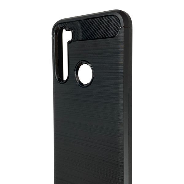 Чохол для телефона Xiaomi Redmi Note 8T карбоновий протиударний з високими бортами чорний 0052398 фото