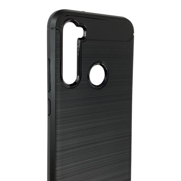 Чохол для телефона Xiaomi Redmi Note 8T карбоновий протиударний з високими бортами чорний 0052398 фото