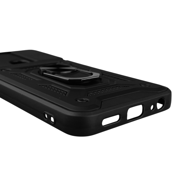 Чохол для Tecno Spark Go (KG5m) броньований з кільцем-тримачем підставкою зі шторкою на техно спарк го чорний rg1 0016084 фото
