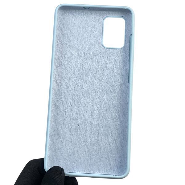 Чехол для Samsung Galaxy A51 (SM-A515F) силиконовый с микрофиброй нескользящий на самсунг а51 голубой 0032001 фото