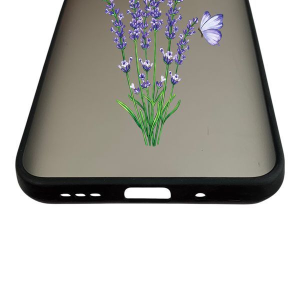 Чехол для телефона Xiaomi Redmi 9C с 3D принтом лаванда с бабочками с высокими бортами черный 0059326 фото