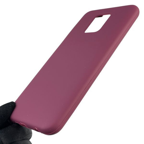 Чехол для Xiaomi Redmi Note 9S силиконовый с микрофиброй нескользящий на сяоми редми нот 9с бордовый 0032836 фото