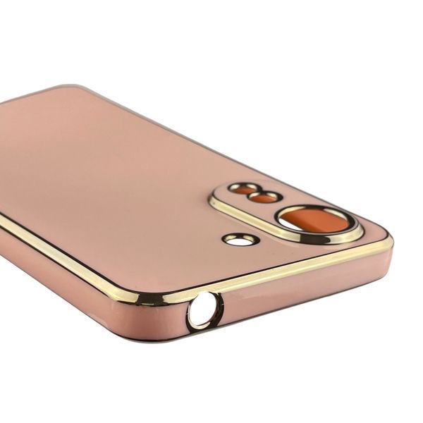 Чохол для Xiaomi Redmi 13C жіночий із золотою окантовкою із захистом камери на сяомі редмі 13с рожевий 0012210 фото