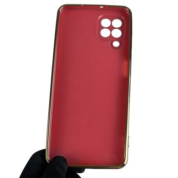 Чохол для Samsung Galaxy M32 4G (SM-M325F) із золотою окантовкою із захистом камери на самсунг m32 червоний 0008295 фото